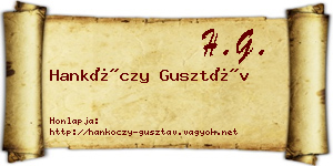 Hankóczy Gusztáv névjegykártya