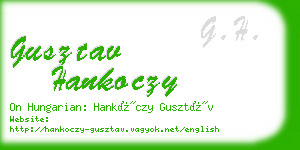 gusztav hankoczy business card